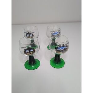 4 German Style Roemer Green Rib Beehive Stem Weinfelt Kitzingen/Wine Festival